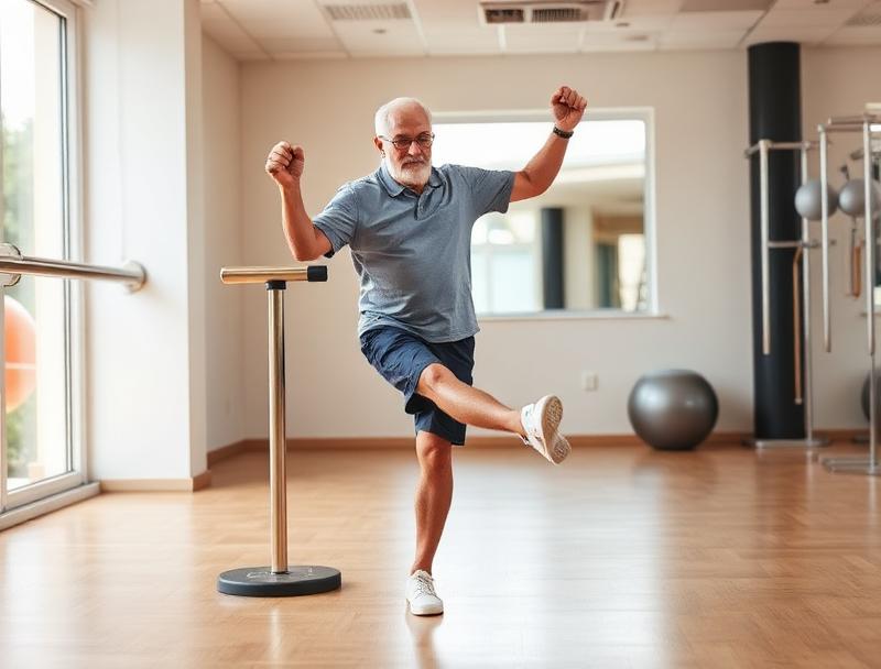 Einbeinstand üben - Übungsanleitung Schritt 1